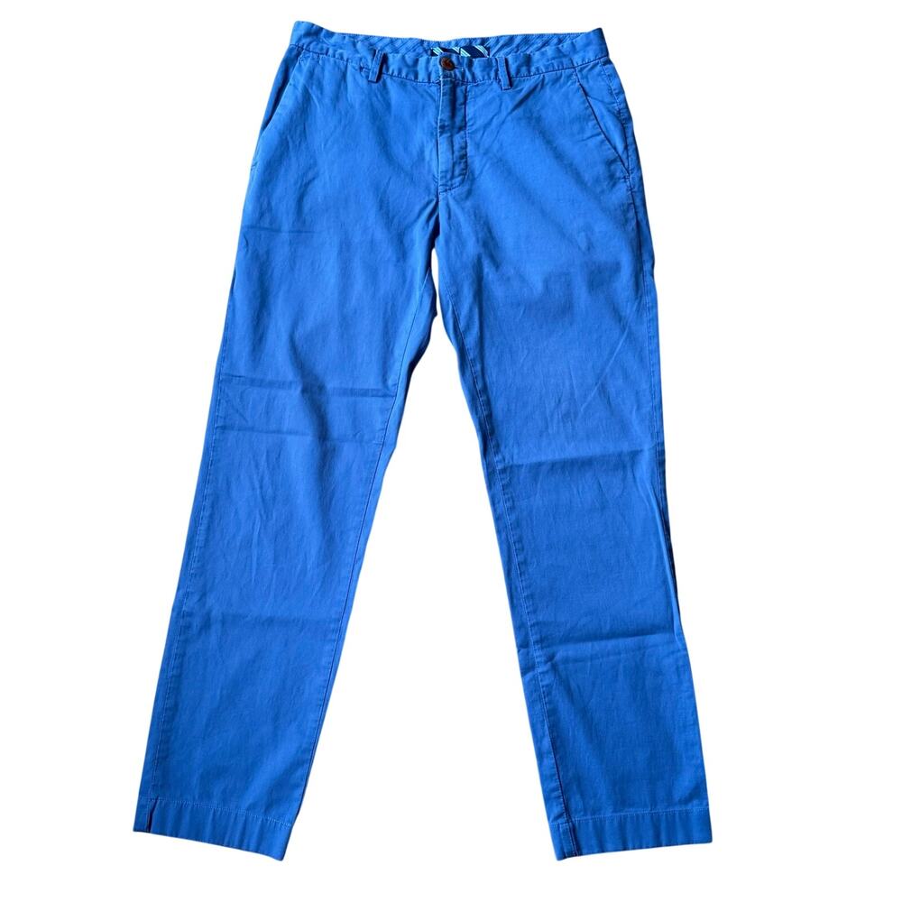 Brooks Brothers Red Fleece Twill Straight Leg Blue Chino Pants 33x32 Preppy